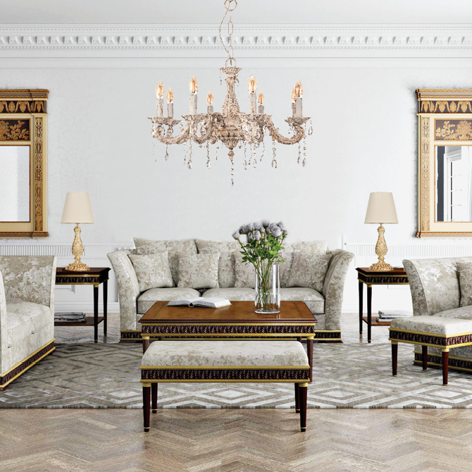 InLight Κρεμαστό φωτιστικό από μέταλλο σε μπεζ πατίνα και κρύσταλλα 8XE14 D:65cm (5304-8) InLight Κρεμαστό φωτιστικό από μέταλλο σε μπεζ πατίνα και κρύσταλλα 8XE14 D:65cm (5304-8)