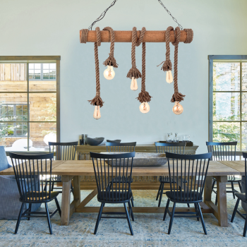 InLight Κρεμαστό φωτιστικό από καφέ σχοινί και μπαμπού 6XE27 D:90cm (5307-6) InLight Κρεμαστό φωτιστικό από καφέ σχοινί και μπαμπού 6XE27 D:90cm (5307-6)