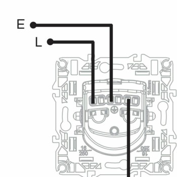 Aca Prime Μονή Χωνευτή Πρίζα Ρεύματος Ασφαλείας με Καπάκι Ανθρακί Χρώμα