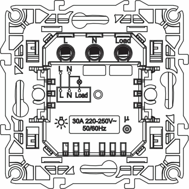 Aca Χωνευτός Καρτοδιακόπτης Τοίχου Εντολών χωρίς Πλαίσιο Λευκός