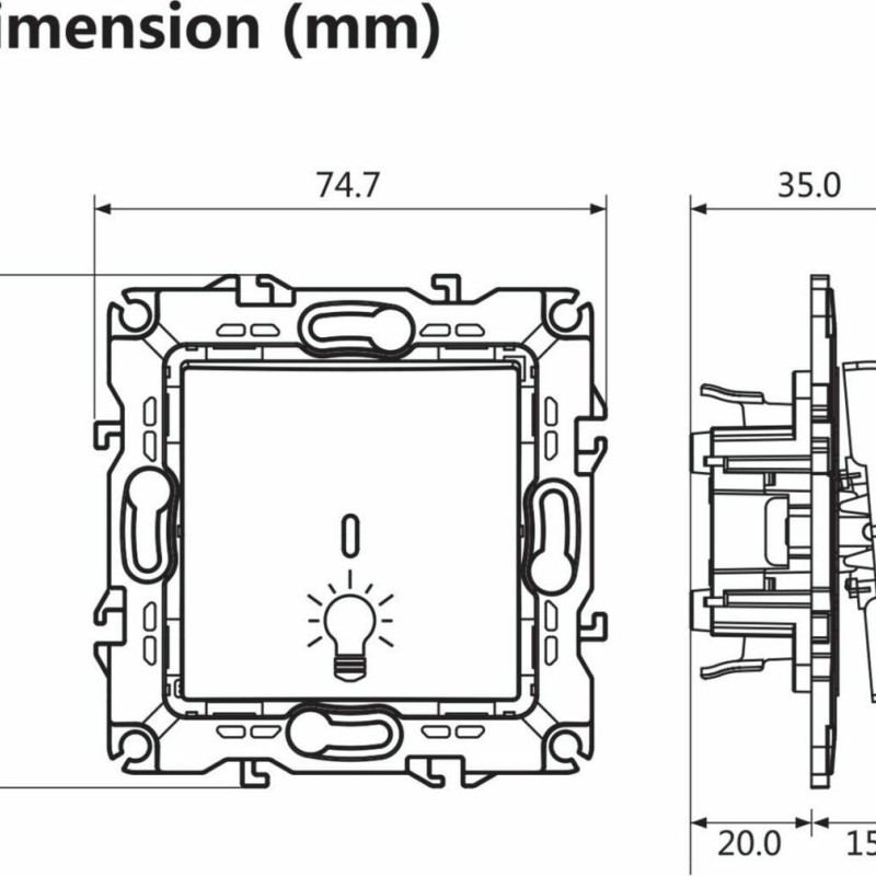 Aca Prime Μπουτόν Κλιμακοστασίου σε Ανθρακί