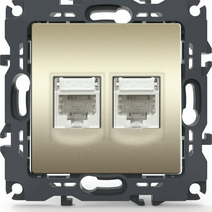 Aca Prime Μονή Πρίζα Δικτύου και Τηλεφώνου RJ45/RJ11 χωρίς Πλαίσιο Τύπου Cat6 σε Σαμπανιζέ Χρώμα 1000113404 Aca Prime Μονή Πρίζα Δικτύου και Τηλεφώνου RJ45/RJ11 χωρίς Πλαίσιο Τύπου Cat6 σε Σαμπανιζέ Χρώμα 1000113404