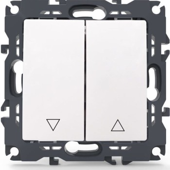 Aca Prime Χωνευτός Διακόπτης Τοίχου Ρολών χωρίς Πλαίσιο και Δύο Πλήκτρα Λευκός