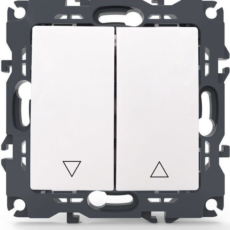 Aca Prime Χωνευτός Διακόπτης Τοίχου Ρολών χωρίς Πλαίσιο και Δύο Πλήκτρα Λευκός