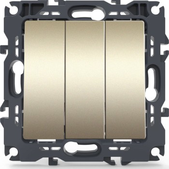 Aca Prime Χωνευτός Διακόπτης Τοίχου για Έλεγχο Φωτισμού χωρίς Πλαίσιο και Τρία Πλήκτρα Σαμπανιζέ Aca Prime Χωνευτός Διακόπτης Τοίχου για Έλεγχο Φωτισμού χωρίς Πλαίσιο και Τρία Πλήκτρα Σαμπανιζέ