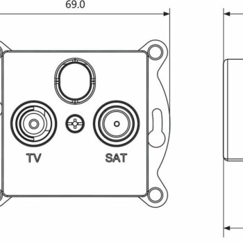 Aca Prime Πρίζα Κεραίας Τηλεόρασης Τερματική σε Καφέ χρώμα 