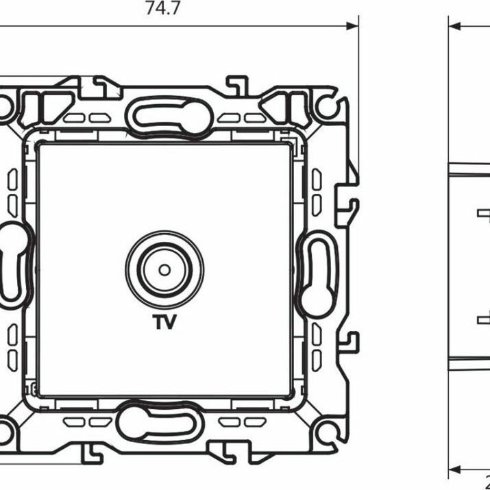 Aca Prime Πρίζα Κεραίας Τηλεόρασης Τερματική σε Matte Aluminium χρώμα 1000114003